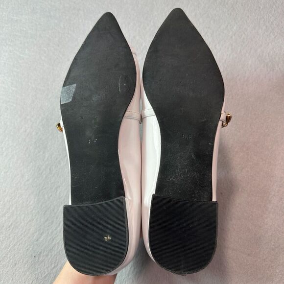 Jeffrey‎ Campbell Lavinia Flats Womens 8.5 White Leather Point Toe Horsebit - Picture 7 of 9